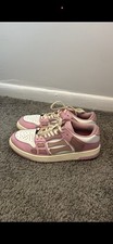 Amiri Pink Skel Leather Designer Sneakers picture
