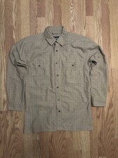 Woolrich Elite Series Tactical Plaid Button Down Shirt British Tan Men's Large picture