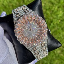 VVS Round Dial Iced Out Diamond Watch SHARK WATCH Hip Hop Watch Two-Tone Color picture