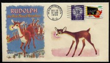 1958 Rudolph The Red-Nosed Reindeer Featured on Collector's Envelope *XS179 picture