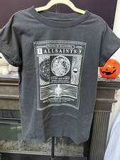 All Saints London Ad Astra Cuffed Sleeves Dark Grey Graphic T Shirt Men’s XS/S picture