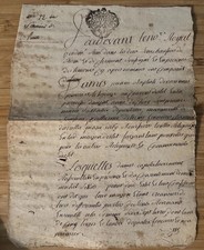 1760c French Royal Manuscript Auvergne Heraldic Fiscal Stamp Religious Legal picture