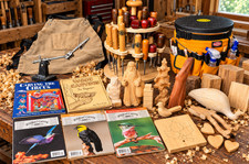 HUGE Wood Carving Lot 7 Boxes 20+ Tools Ramelson Books Blanks Vintage Copy Titl picture