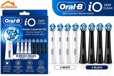 Genuine Oral-B iO Replacement Brush Heads 8 Pack Deep Clean Black White picture