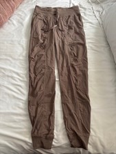 Lululemon Dance Studio Mid-Rise Jogger Full Length Brown Pinstripe Size 4 picture
