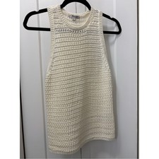 Madewell NWT Cream Knit Sleeveless Tank Top Minimalism size S picture