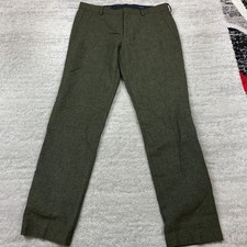 J Crew Thompson Donegal Wool Pants Mens 32 Green Dress Trouser Hike Formal 32x32 picture