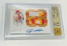 JOE MONTANA 2021 FLAWLESS DUAL GAME USED PATCH AUTO /6 BGS 9.5 GEM 10 AUTOGRAPH picture