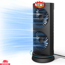 Ventilador de mesa tipo torre, ventilador de escritorio portátil oscilante con 3 picture