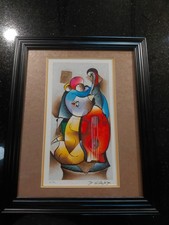 David Schluss Ultra-Rare HC Signed Serigraph FREE JAZZ  22/45 Custom Frame picture
