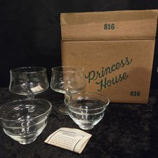 Princess House Heritage #816 Shrimp Cocktail Glasses Set of 2 w Inserts Box picture