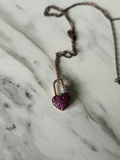 Tiffany & Co. Heart Padlock 18k rose Gold Pendant Necklace. picture