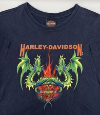 VTG RARE Harley Davidson Dragon Shirt Rio De Janeiro Brazil Double Sided M picture