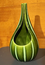 Vintage Hull Pottery Continental 57 Evergreen Open Front Green Vase Planter MCM picture