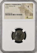 Ancient Greek Kingdom of Thrace Lysimacheia NGC Graded Fine Coin 3rd Century BC picture