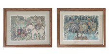 David McCall Johnston Jules Verne Signed Lithographs Pair 1978 Franklin Mint picture
