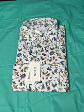 ETON Contemporary Blue White Polka Dot Animal Dress Shirt - Sz. 42; 16.5 - NWT picture