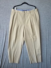 VTG Tommy Hilfiger Pleated Khaki Pants Crest Logo Lyocell/Cotton 38x30 picture