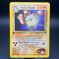 Pokemon Brock's Primeape 35/132 - 1st Edition Gym Challenge NM Vintage 2000 WotC picture