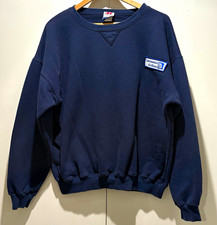 Continental Airlines Navy Crewneck Sweatshirt Clothing w/ Patch Logo ~ Size L picture