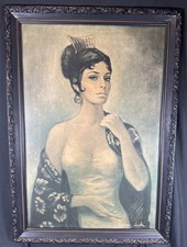 ✨Vintage 1960’s Barbara Weber Carmen Son Jose 28 w” x 40 h” Wood Framed ✨ picture