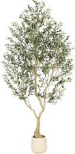 Realead 8Ft Faux Olive Tree with Tall Exquisite Planter - Realistic Olive Trees picture