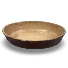 Antique Emile Henry French Stoneware Oval Baking Dish Brown Glazed Gratin Pan 8 picture