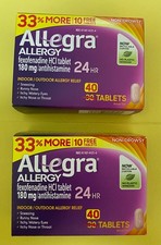 2 pack of Allegra Allergy Relief 180mg 40 tablets [80 total] EXP 8/ 2026 picture