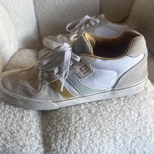 Globe Encore-2 Mens Skate Shoes White Grey Gold Suede Low Top Sneakers Size 9.5 picture