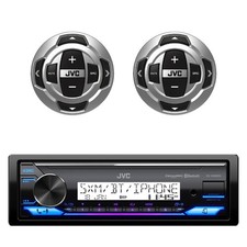 JVC KD-X38MBS Single DIN Marine USB Bluetooth Receiver w/2x Wired Remote Control picture