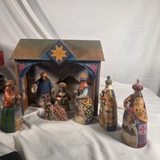 Jim Shore Heartwood Creek Nativity Creche 8 Piece Set 113254 113256 Enesco 2003 picture