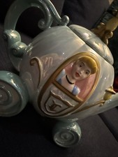 vintage Disney Princess Cinderella Carriage Ceramic Teapot made by Kreisler 9” L picture