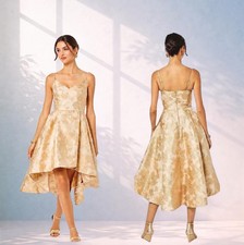 Lilly Pulitzer Alisa Lynn Dress Sz 16 Gold Floral Brocade High Low NWT $398 picture
