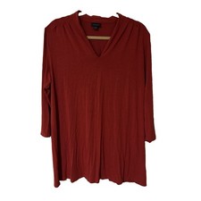 J. Jill Women's Tunic V-Neck Shirt Pottery LT/Large Tall picture