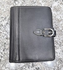 Franklin Covey Black Leather Buckle Closure Planner CL 12215 Pages not used picture