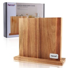 Knife Block Double-Sided Magnetic Wooden Knife Holder Knife Storage Organizer picture