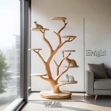 Rustic Wooden Cat, Natural Wood Cat Shelf Decor Home Gifts, Shaped Cat Tree Wood picture
