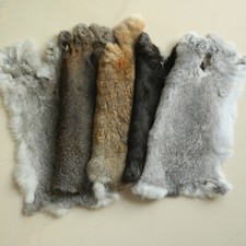 5pcs Genuine Rabbit Pelt Fur Skin Hides Tanned Real Bunny Leather For DIY Crafts picture