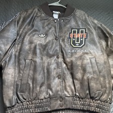 Adidas originals ATHL DEPT VINTAGE FAUX LEATHER VINTAGE JACKET picture