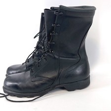 Vintage RO-SEARCH Military Combat Boots Mens 9.5 W Black Leather Speed Lace USA picture