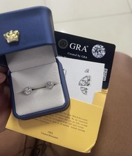2 CT Moissanite Stud Earrings  VVS1/D GRA Certified S925 Silver 6.5 mm Screw picture