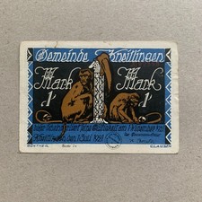 Monkeys - Germany Notgeld Banknote. Era Between WW1 WWI WW2 WWII German Currency picture