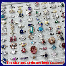 20-100x Wholesale Colored Zircon Rings Bulk Rings Jewelry Mixed Sizes picture