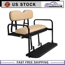 Rear Flip Seat Kit For EZGO TXT Golf Cart With Tan Cushions (1994.5-UP) picture