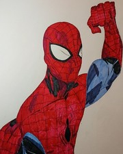 Amazing Spider-man drawing selfie on 11×17 comic art paper picture