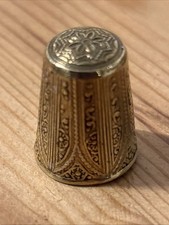 Antique Early 19c Late Georgian  Brass Sewing Collectibles Thimble picture