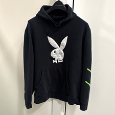Playboy by PacSun Black Men's L Pullover Hoodie Embroidered Bunny Logo Pockets picture