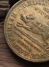 1834 Hard Times Token Running Boar HT-11 Low-10 W-10-230a R.2 Terminal Die Break picture