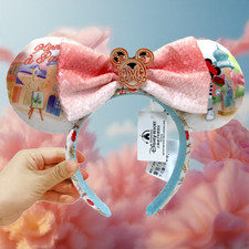 Disney Parks Epcot France Paris Rose Minnie Mouse Bow Pink Ears Headband picture