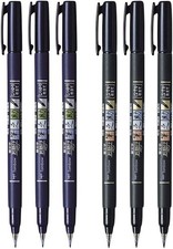 Tombow Fudenosuke Brush Pen, 6-Pack, Hard Tip 1 Count (Pack of 6), Black picture